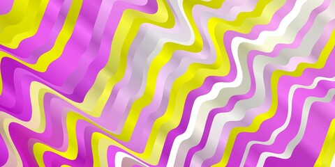 Light Pink, Yellow vector texture with wry lines. Bright sample with colorful bent lines, shapes. Pattern for booklets, leaflets.