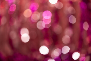 Red glitter vintage lights background. defocused