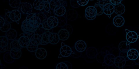 Dark Green vector backdrop with mystery symbols.