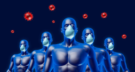 Obraz premium coronavirus, covid 19, world alert, mask use prevention.