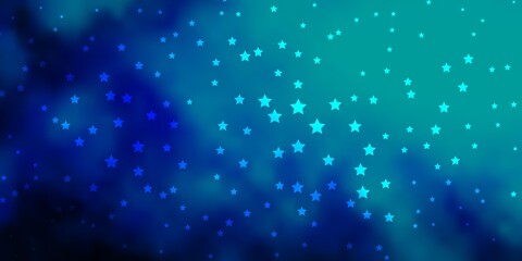 Dark BLUE vector pattern with abstract stars. Colorful illustration in abstract style with gradient stars. Best design for your ad, poster, banner.
