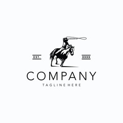 Cowgirl logo design. Awesome a cowgirl logo. A cowgirl logotype.