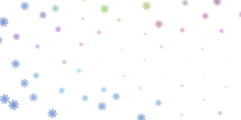 Light Blue, Red vector natural artwork with flowers.