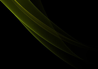 Abstract background waves. Black and lime green abstract background for business card or wallpaper