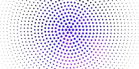 Light Purple, Pink vector background with small and big stars. Colorful illustration in abstract style with gradient stars. Pattern for websites, landing pages.