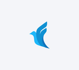 letter F bird logo design element