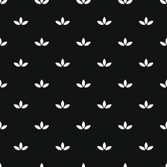 Seamless inverse black and white vintage petals floral textile pattern vector