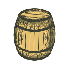 Vector vintage brown wooden barrel illustration vector