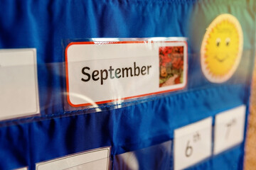 Wall calendar for children with the month of September.