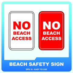 Beach safety sign to guide visitor