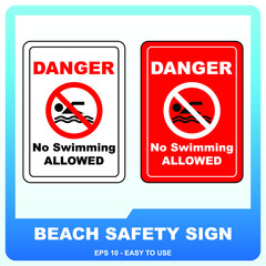 Beach safety sign to guide visitor