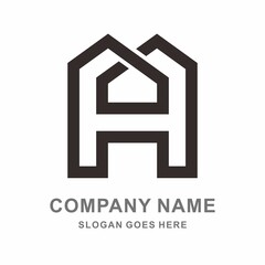 Building House Letter H Architecture Business Company Vector Logo Design