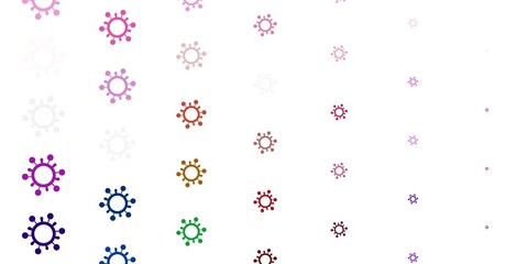Light Multicolor vector background with covid-19 symbols.