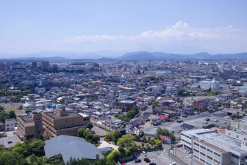 宇都宮市　栃木県庁から見た街並み
