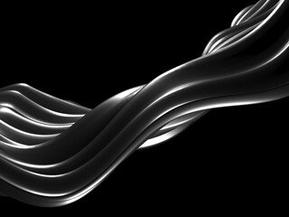 Metallic abstract wavy liquid background