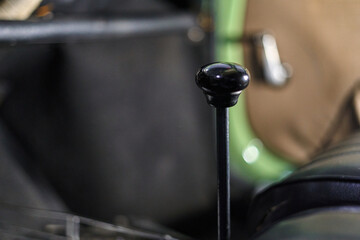 black gear stick of old car