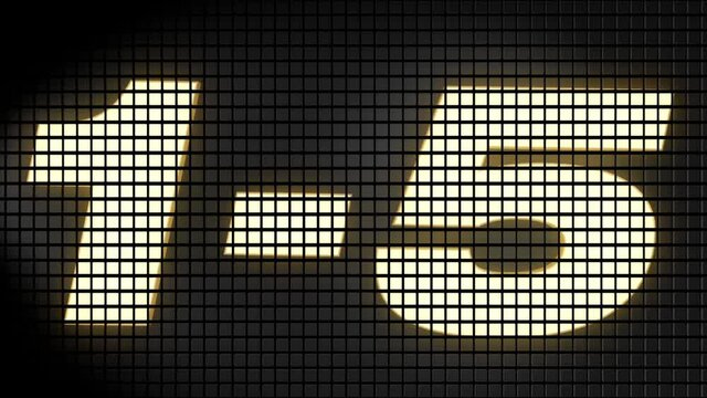 Digital scoreboard with 1 � 5 score text footage.