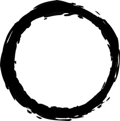 Zen Enso Symbol. Brush Drawn Buddhist Sign. Enso 