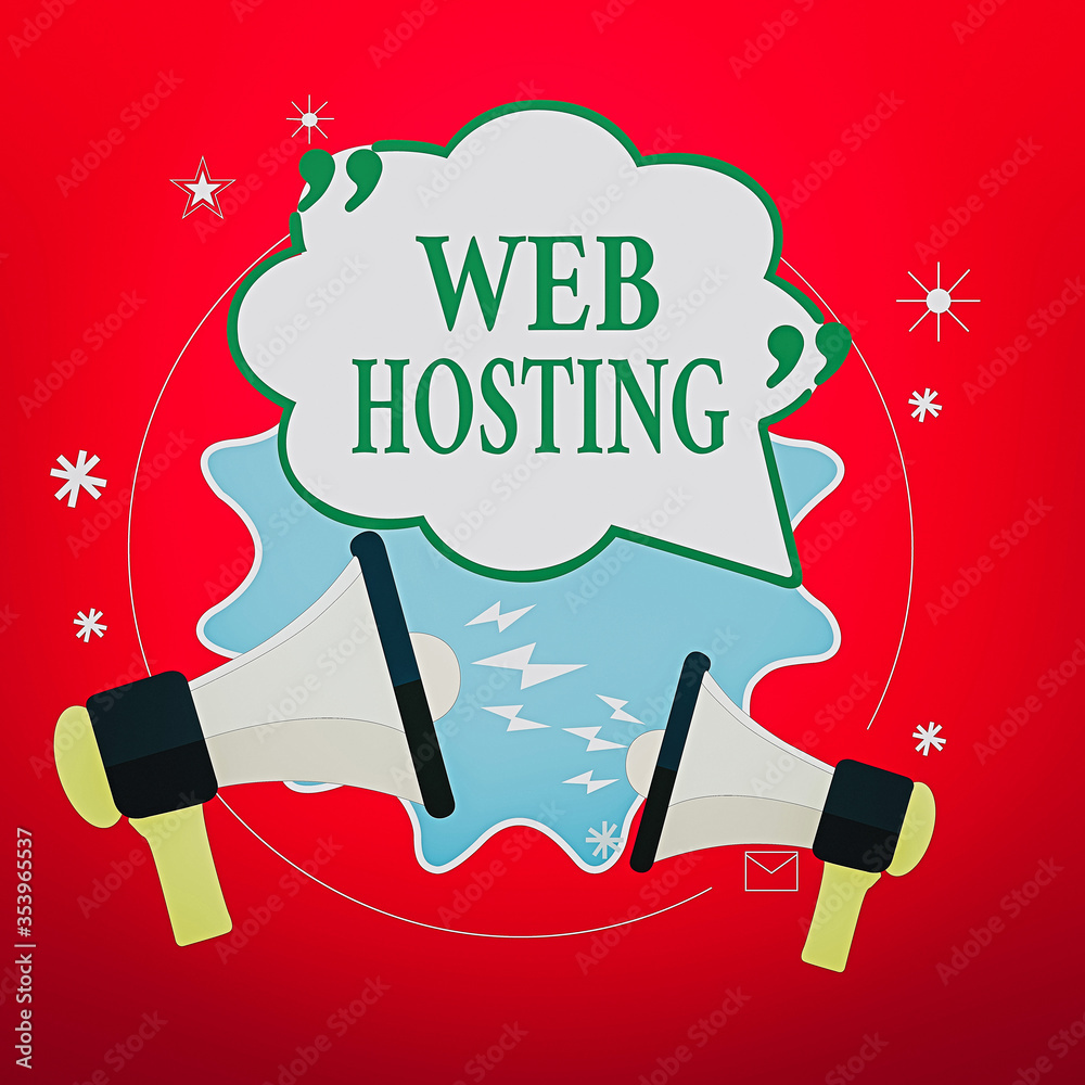 Poster handwriting text web hosting. conceptual photo business allowing access to a server to store data in