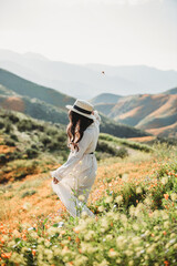 young woman in the field