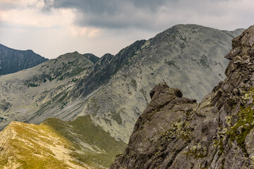 Rocky mountain top view from Retezat National Park, Romania