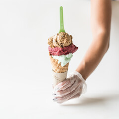 ice cream in a hand