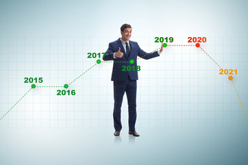 Businessman in market crash concept