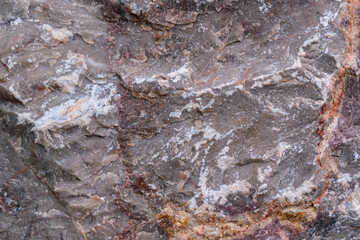 Rock is limestone and calcite onyx. Mineral composition is calcite, hematite, clay minerals. Color - Monsoon, Ghost. East Sayan field. Concept of cement and flux raw. 