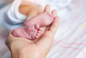 Closeup of newborn baby love