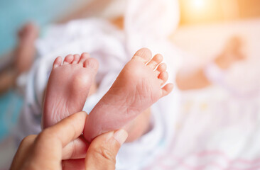 Closeup of newborn baby love