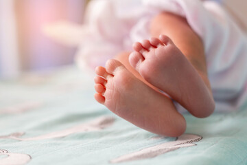 Closeup of newborn baby love