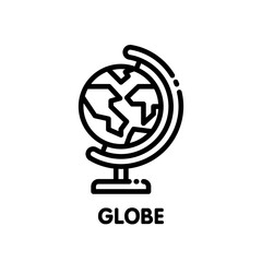 globe for study outline icon style design illustration on white background