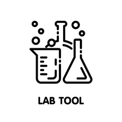 Lab tool outline icon style design illustration on white background