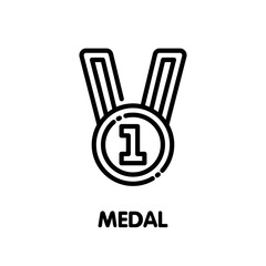Medal outline icon style design illustration on white background