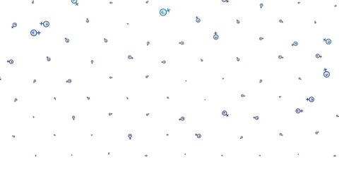 Light BLUE vector template with businesswoman signs.