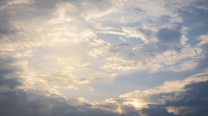 The blue sky in the evening is naturally beautiful sunset.