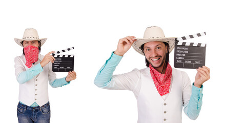 Cowboy isolated on the white background
