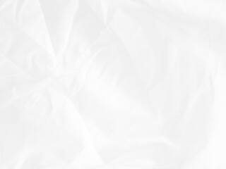 White Creased fabric texture Abstract background. Satin Folds.Paper folds soft focus. Cotton Soft wave. Luxurious background design