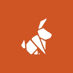geometric rabbit bunny hare logo vector icon illustration