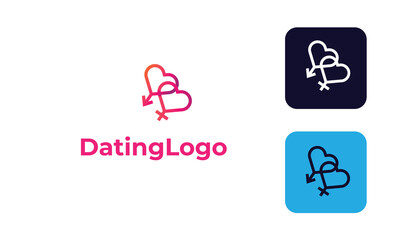 Dating Logo can for Icon Love app , logo heart -romance symbol - logo heart for website with modern design , fresh concept ,blue color and vector EPS 10