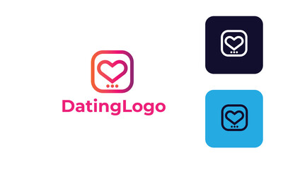 Dating Logo can for Icon Love app , logo heart -romance symbol - logo heart for website with modern design , fresh concept ,blue color and vector EPS 10