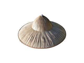 Isolated natural hat from dried nypa fruticans, nipa palm or mangrove palm, Thai handmade, with clipping paths.