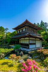 The Ginkakuji Temple (The Silver Pavilion) Unesco World Heritage Site, Uji, Kyoto, Japan.