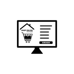 Stay home and shopping online icon. Design vector illustration