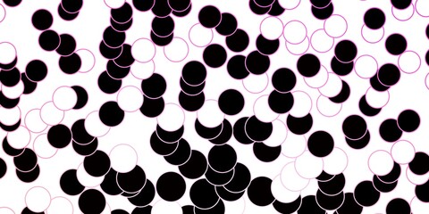 Dark Pink vector pattern with circles. Abstract decorative design in gradient style with bubbles. Pattern for wallpapers, curtains.