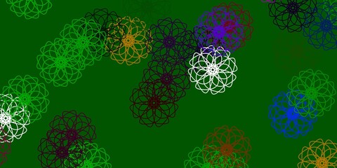 Light Multicolor vector doodle background with flowers.