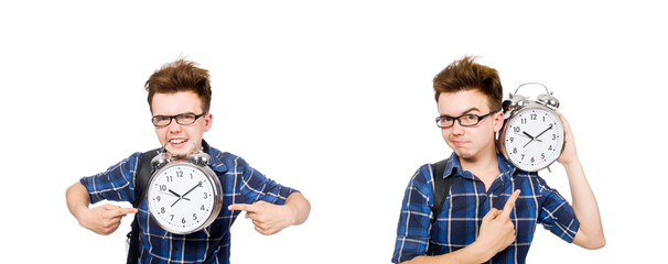 Student missing his studying deadlines on white