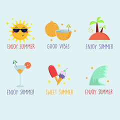 Naklejka premium summer labels hand drawn concept (2)