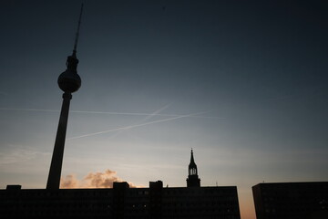 Berlin Fernsehturm at Sunset