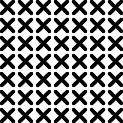 Square background pattern from geometric black dashes shapes. The pattern is random filled crosses,d rops and stroke symbols. Vector illustration on white background.